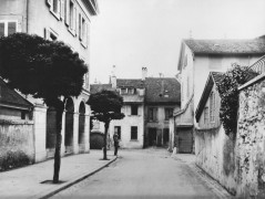Rue du Panorama et la première chapelle libre, aujourd’hui Eglise allemande, vers 1900 (Musée historique de Vevey)